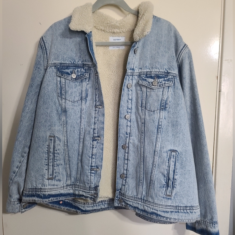 Old Navy Sherpa Lined Denim Jacket